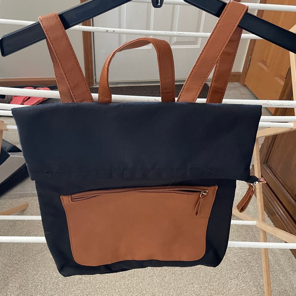 Stylish Black and Brown Men's Backpack